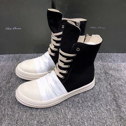 Rick Owens Lace-Up Canvas Boots