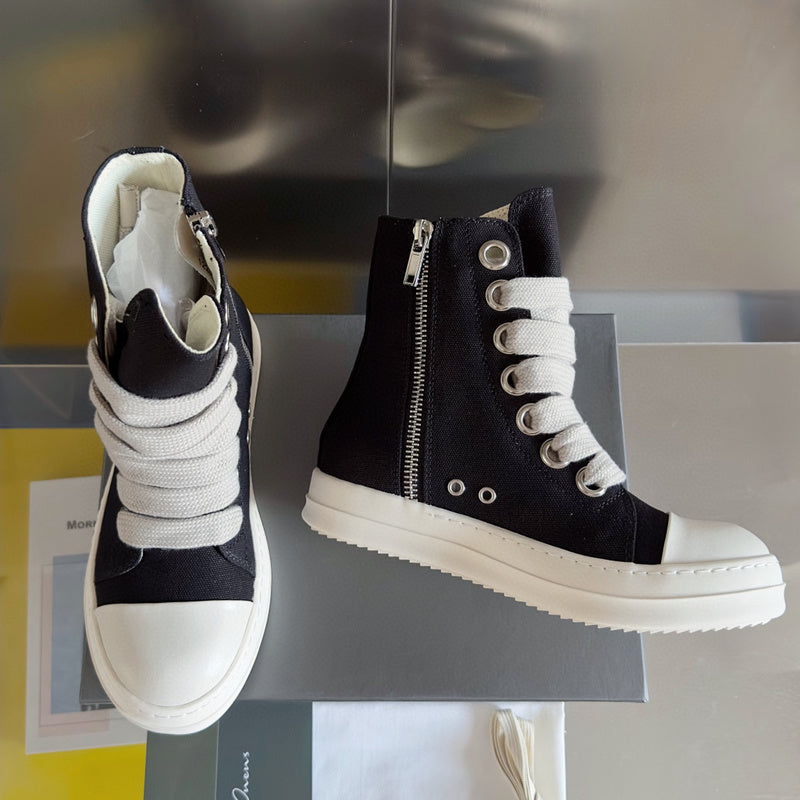 Rick Owens Black High-Top Sneakers