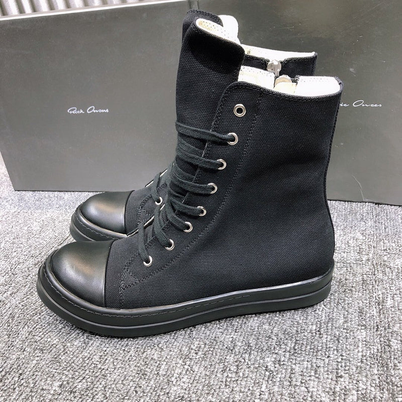 High-Top Black Canvas Sneakers