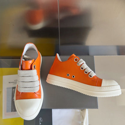 Rick Owens Orange Low-Top Sneakers