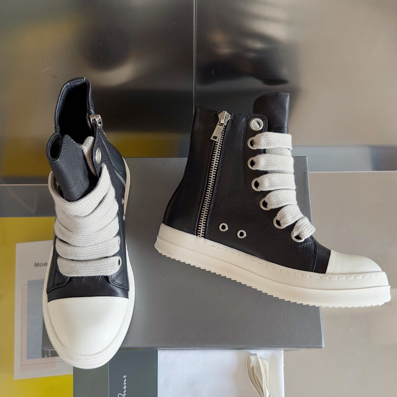 Rick Owens Black High-Top Sneakers