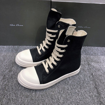 Rick Owens High-Top Canvas Sneakers