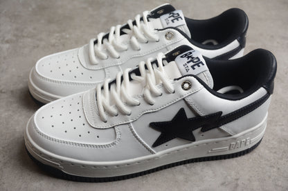 BAPE STA Low-Top White and Black Sneakers