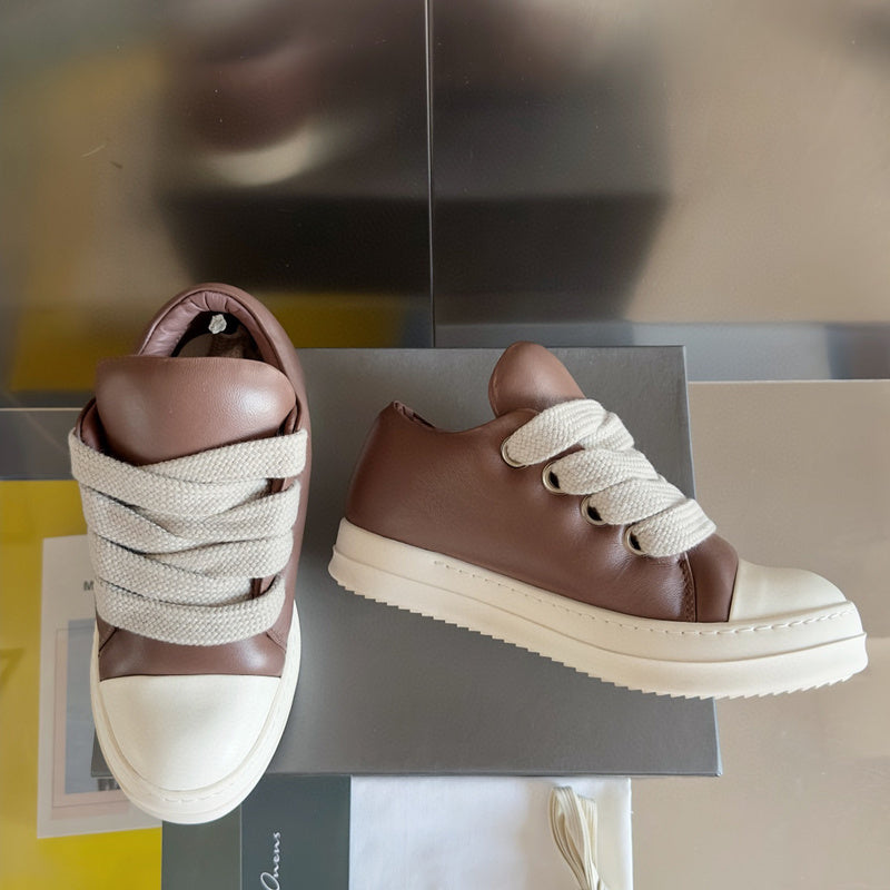 Rick Owens Brown Low-Top Sneakers