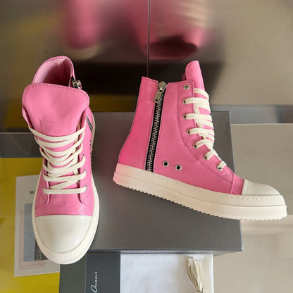 Rick Owens Hot Pink High-Top Sneakers