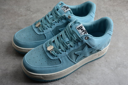 BAPE STA Low-Top Blue Suede Sneakers