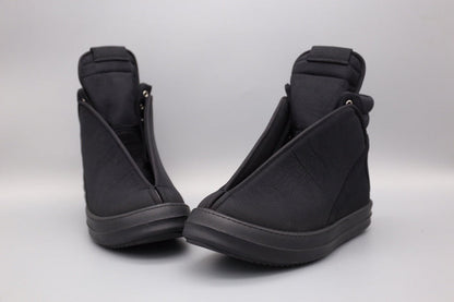 Rick Owens Black High-Top Wrap Sneakers