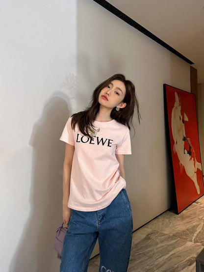 Loewe T-Shirt with Logo and Graphic Design