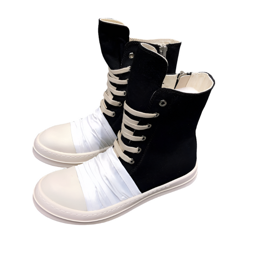 Rick Owens Lace-Up Canvas Boots