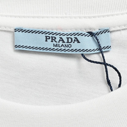 Prada Triangle Spray Paint Logo T-Shirt (White)