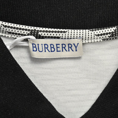 Burberry Geometric Check Polo Shirt (Black and White)