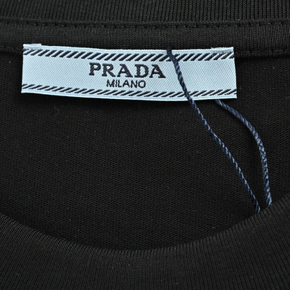 Prada Triangle Spray Paint Logo T-Shirt (Black)