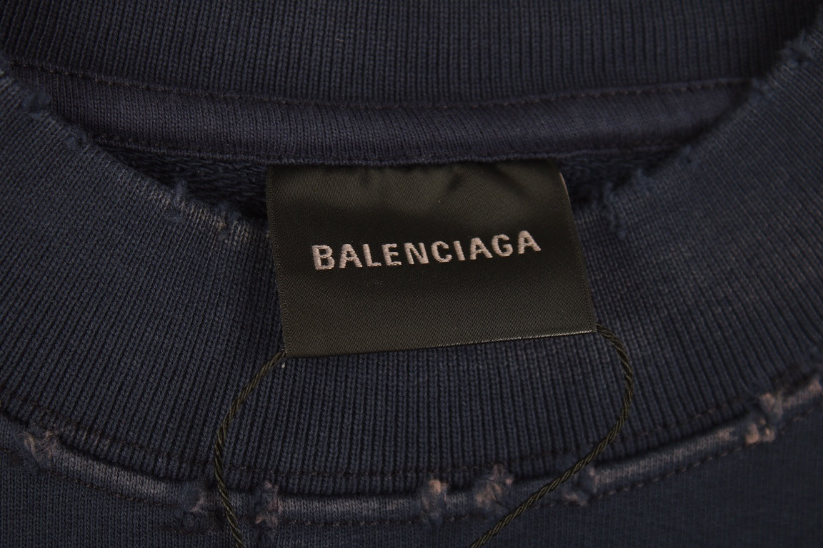 Balenciaga Navy Blue Crewneck