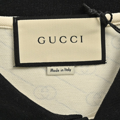 Gucci Beige and Black Patterned Polo Shirt