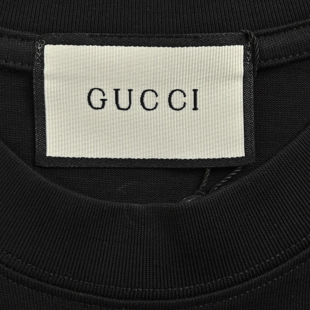 Gucci Multicolor Interlocking G Logo Black T-Shirt