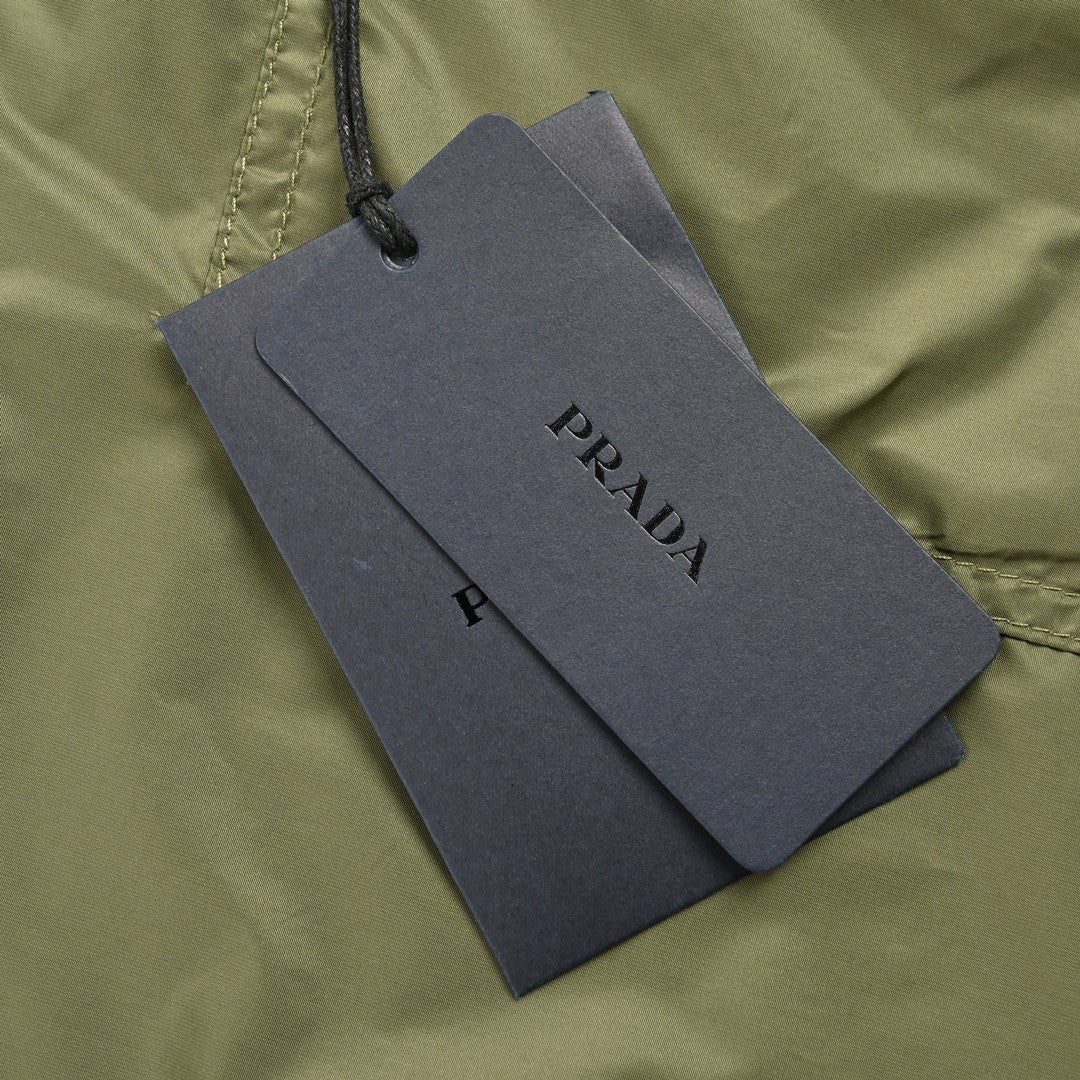 Prada Olive Green Short-Sleeve Jacket