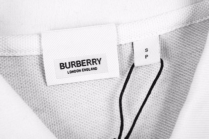 Burberry Textured Polo Shirt in White