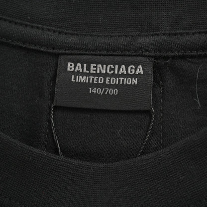 Balenciaga White Logo Graphic T-Shirt (Black)