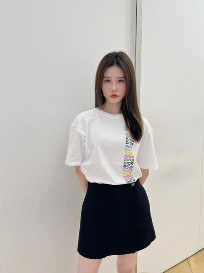 Dior T-Shirt - Multicolor Vertical Logo