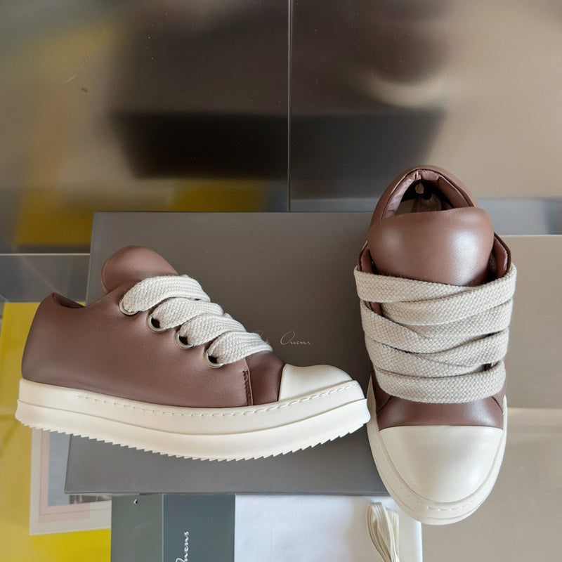 Rick Owens Brown Low-Top Sneakers