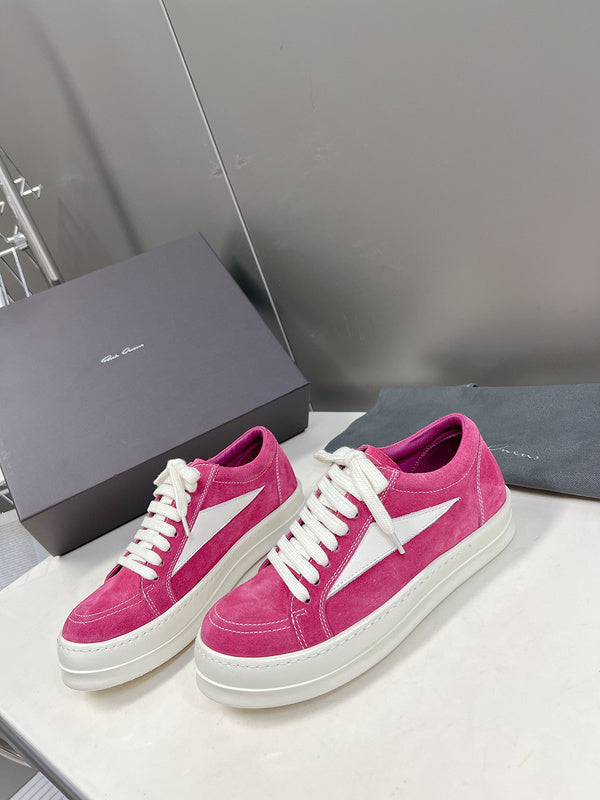 Rick Owens Low-Top Sneakers - Pink Suede