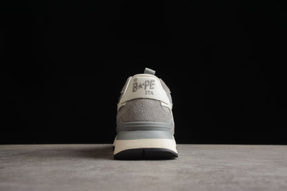 BAPE STA Runner Sneakers in Grey and White