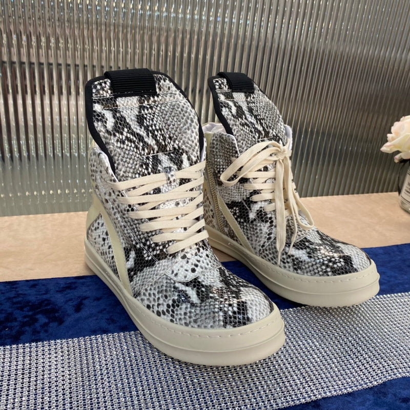 Rick Owens Geobasket Sneakers - Snakeskin Print