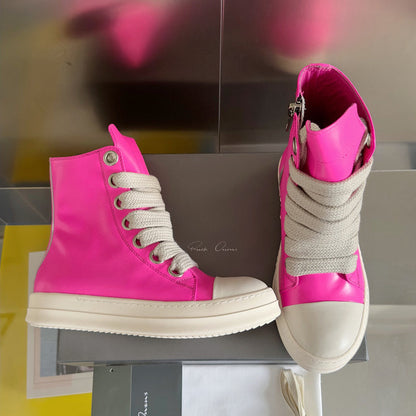 Rick Owens Pink High-Top Sneakers