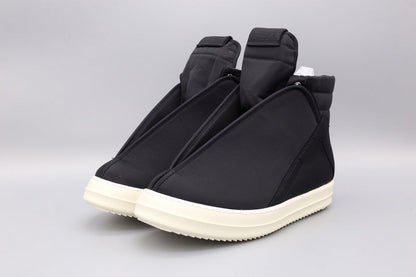 Rick Owens Black Wrap-Around High-Top Sneakers