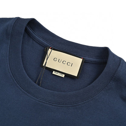 Gucci Navy T-Shirt with Overlapping Logo