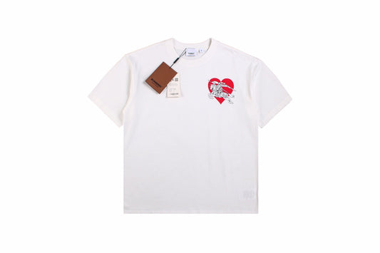 White T-Shirt with Heart and Skeleton Graphic