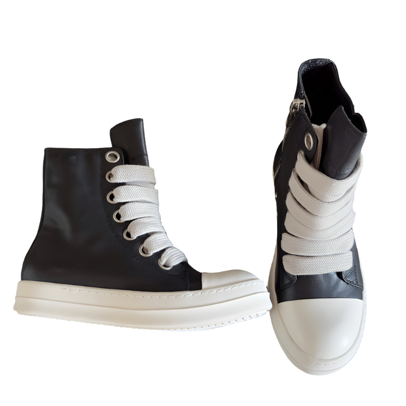 Rick Owens Black High-Top Sneakers