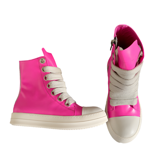 Rick Owens Pink High-Top Sneakers