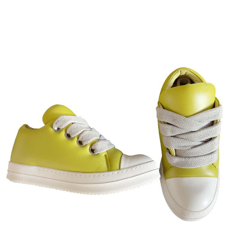 Rick Owens Yellow Low-Top Sneakers