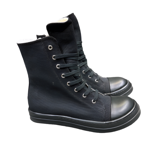 High-Top Black Canvas Sneakers