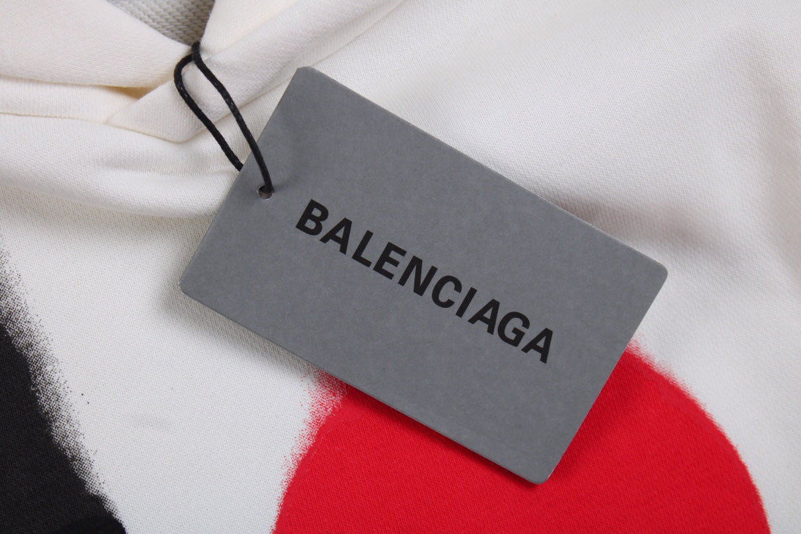 Balenciaga White Hoodie with "I Love" Graphic