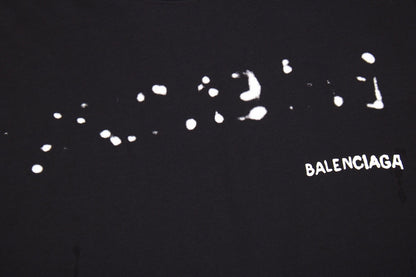 BALENCIAGA DISTRESSED LOGO T-SHIRT BLACK