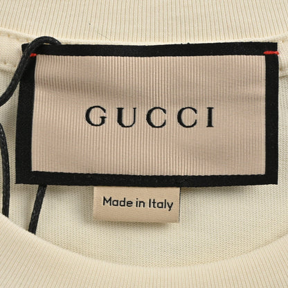 Gucci White T-Shirt with Dragon Graphic