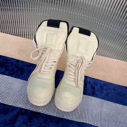 Rick Owens Geobasket Sneakers - Cream