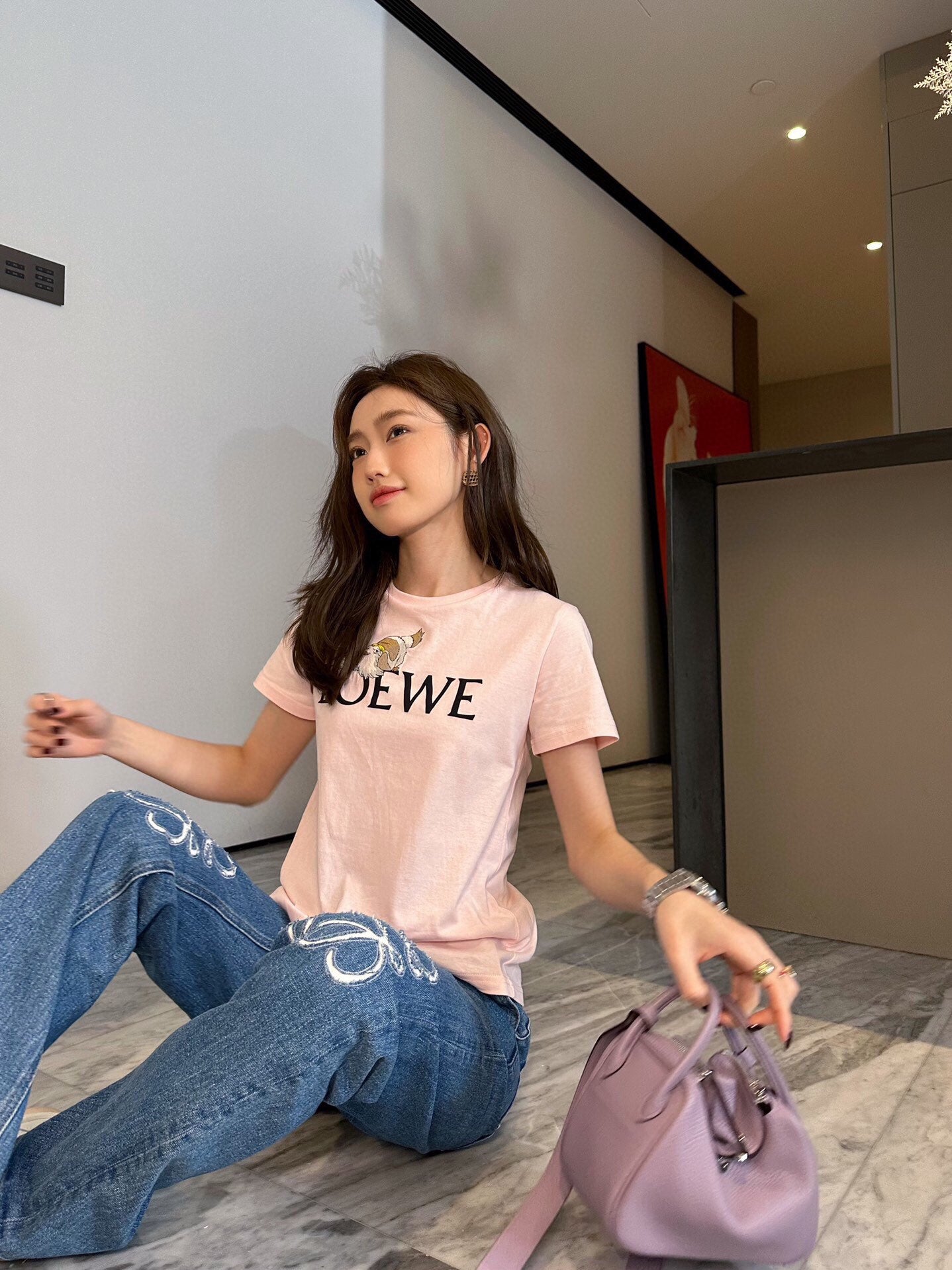 Loewe T-Shirt with Logo and Graphic Design