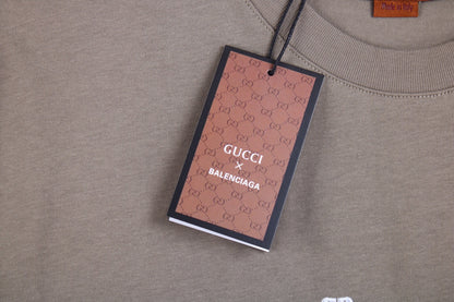 GUCCI x BALENCIAGA FLOWER LOGO T-SHIRT KHAKI