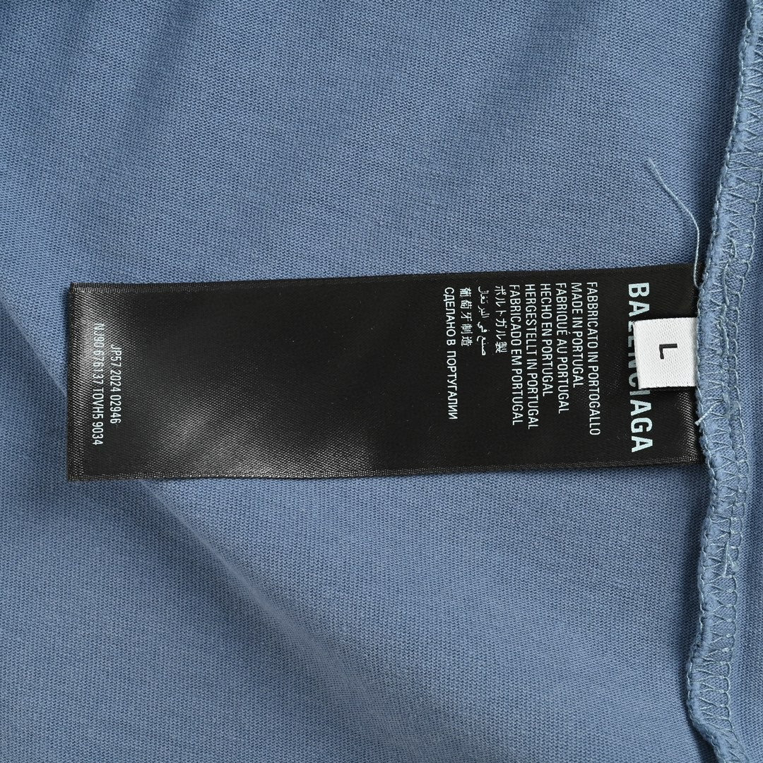 BALENCIAGA VINTAGE LOGO T-SHIRT BLUE