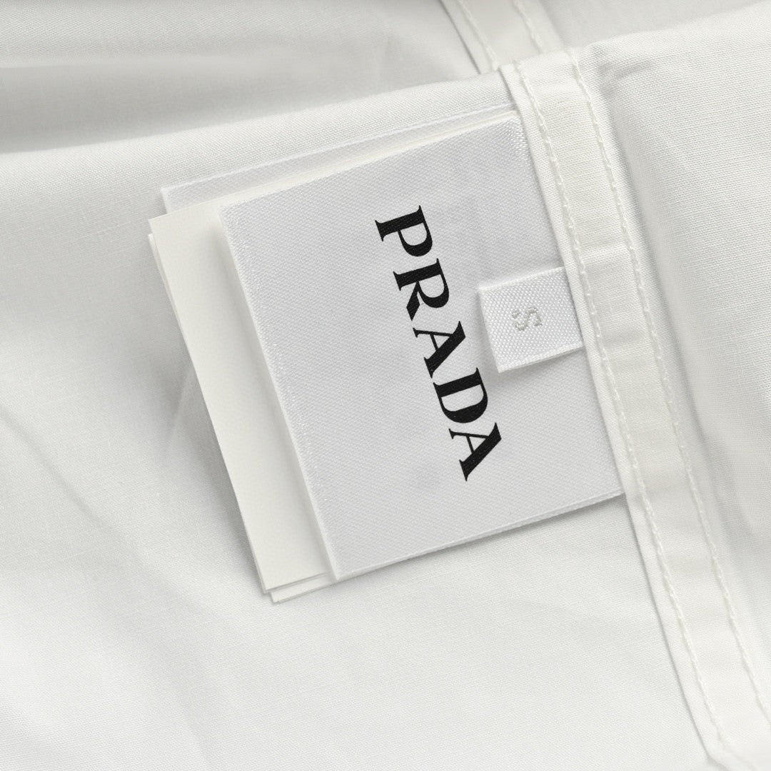 Prada Short-Sleeve Button-Up Shirt (White)