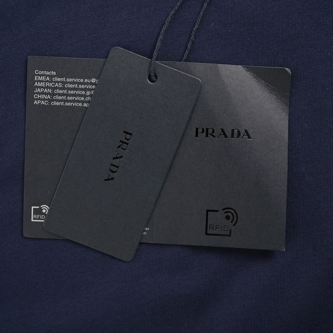 Prada Navy Blue Double Layer T-Shirt