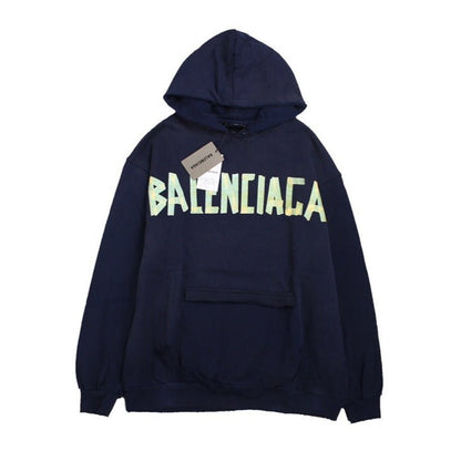 BALENCIAGA ALTERNATIVE LOGO HOODIE NAVY