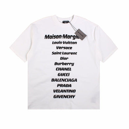 BALENCIAGA DESIGNER NAMES T-SHIRT WHITE