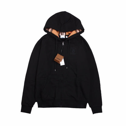 BURBERRY ZIP-UP HOODIE BLACK