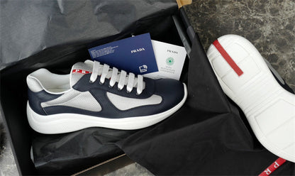 PRADA AMERICA'S CUP LEATHER NAVY SILVER