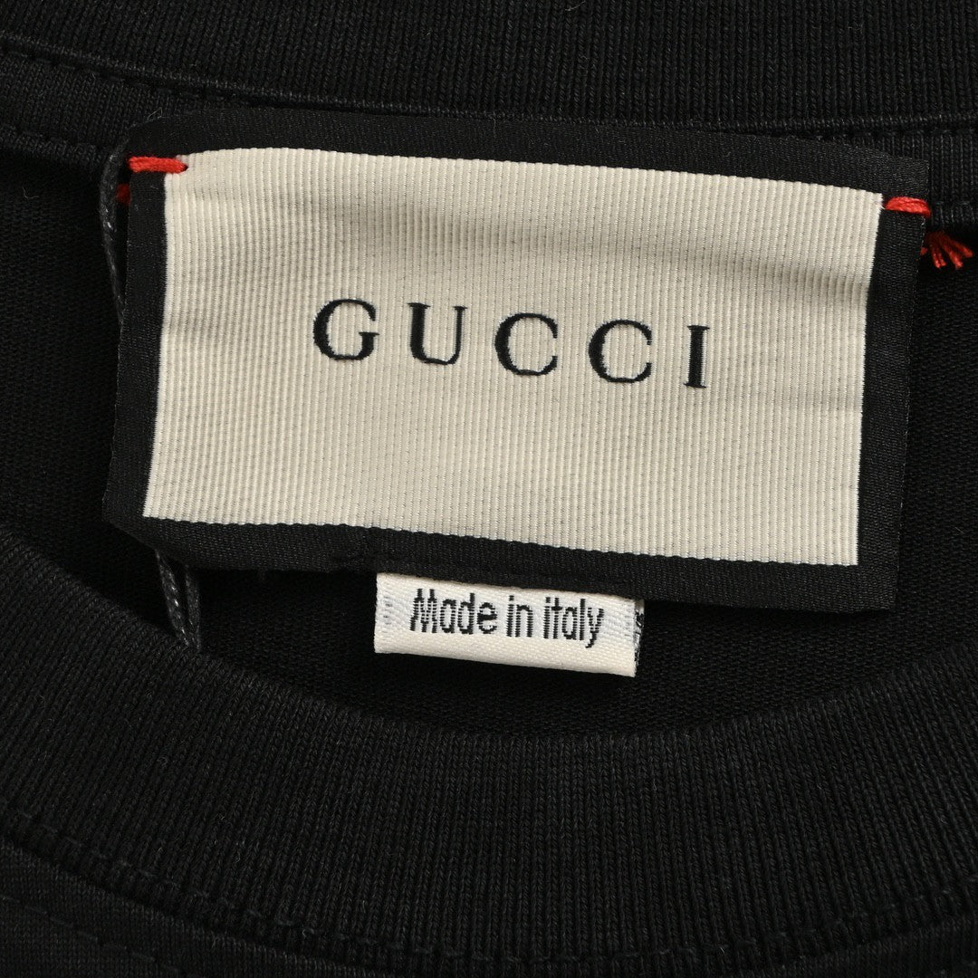 Gucci Black T-Shirt with Heart Graphic