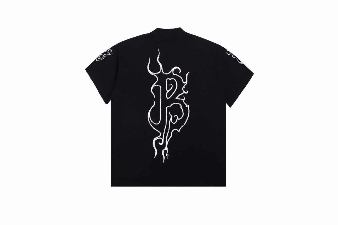 Balenciaga T-shirt with Gothic Flame Logo